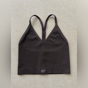 Set Active Brown Longline Bra Size Medium